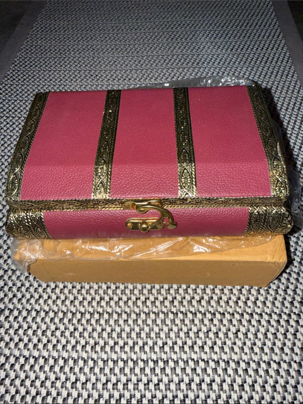 Red Velvet Lined Decorative Jewelry Box